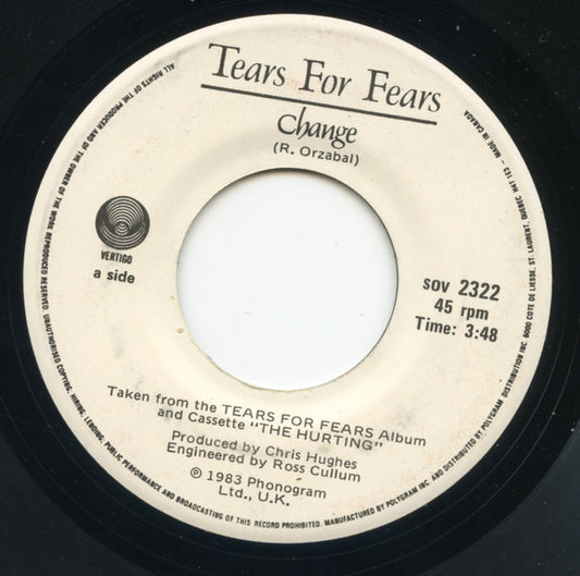 Tears For Fears : Change (7", Single)
