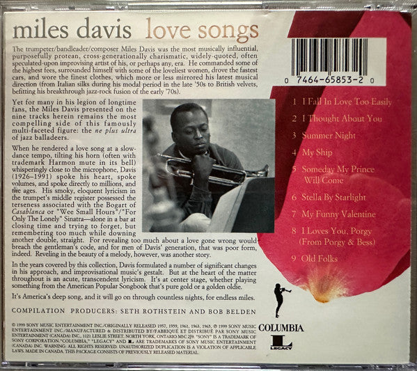 Miles Davis : Love Songs (CD, Album, Comp)