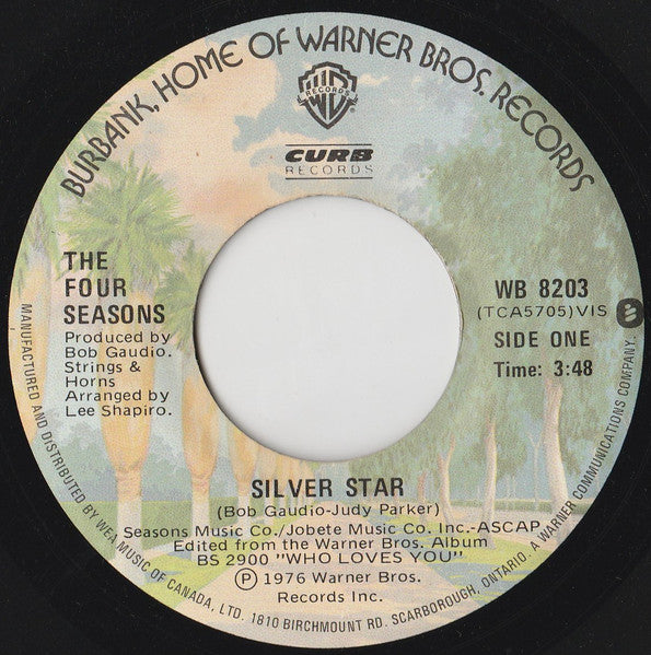 The Four Seasons : Silver Star (7", Single)