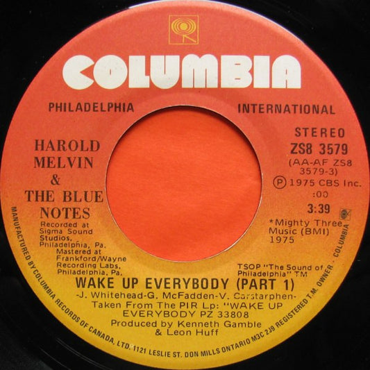 Harold Melvin And The Blue Notes : Wake Up Everybody (7")