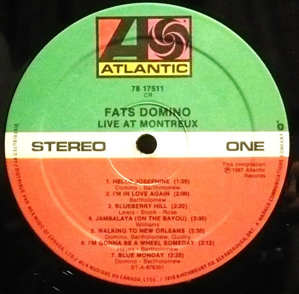 Fats Domino : Live At Montreux (LP, Album)