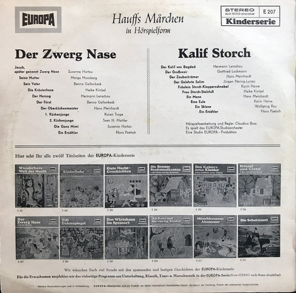 Wilhelm Hauff : Der Zwerg Nase & Kalif Storch (LP, RE)
