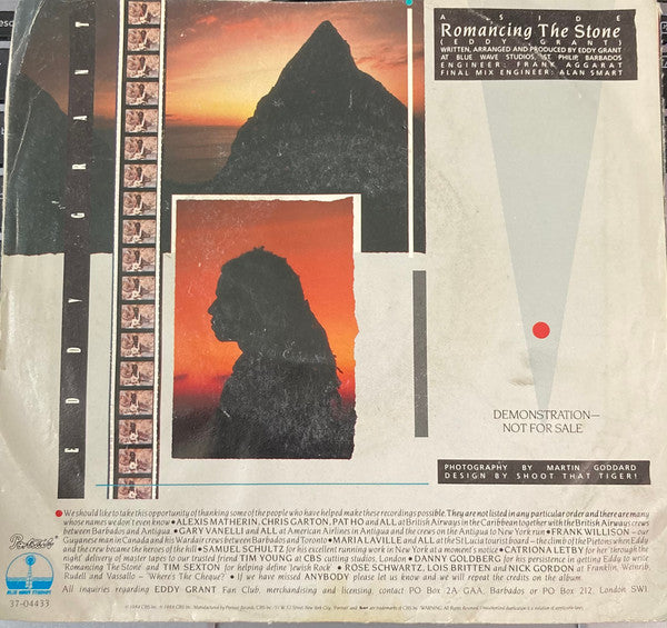 Eddy Grant : Romancing The Stone (7", Single, Promo, Styrene, Pit)
