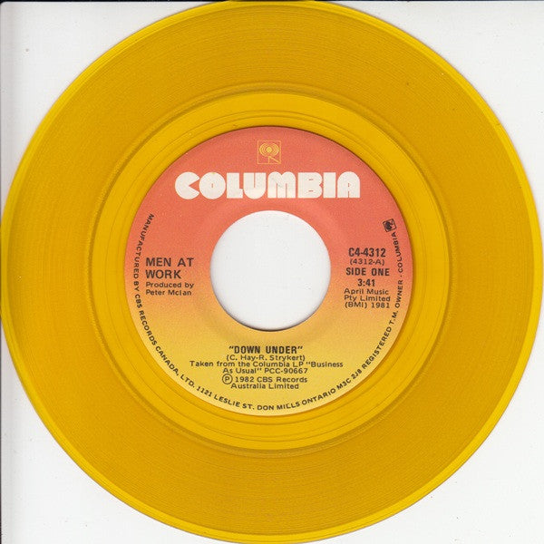 Men At Work : Down Under (7", Single, Ltd, Gol)