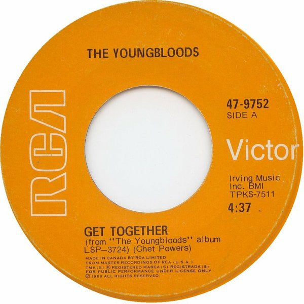 The Youngbloods : Get Together / Beautiful (7", Single)