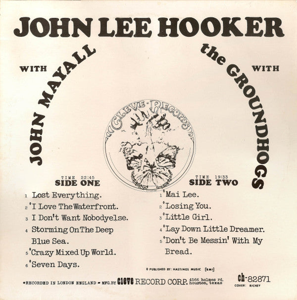 John Lee Hooker With John Mayall With The Groundhogs : John Lee Hooker (LP, Album)