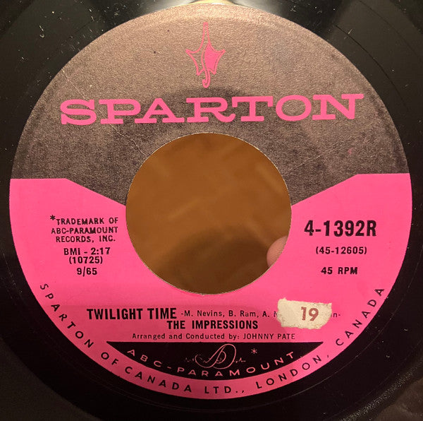 The Impressions : Just One Kiss From You / Twilight Time (7")