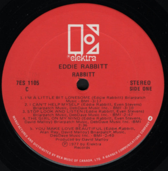 Eddie Rabbitt : Rabbitt (LP, Album, RE, C)