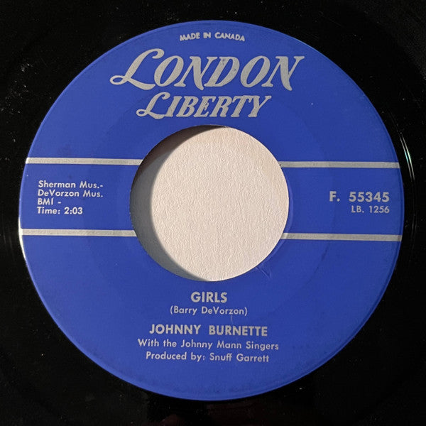 Johnny Burnette And The Johnny Mann Singers : Girls / I've Got A Lot Of Things To Do  (7", Single)