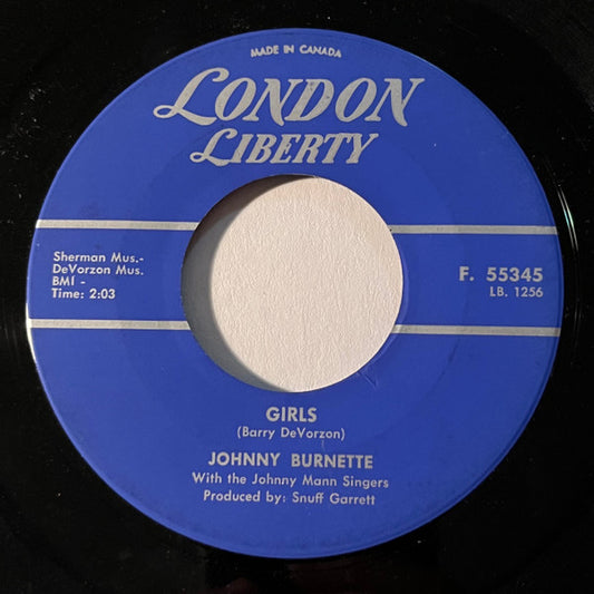 Johnny Burnette And The Johnny Mann Singers : Girls / I've Got A Lot Of Things To Do  (7", Single)