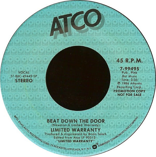 Limited Warranty : Beat Down The Door (7", Promo, SP )