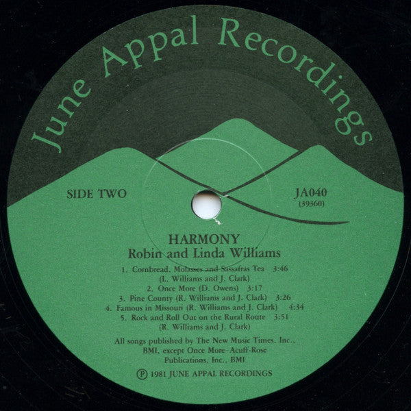 Robin & Linda Williams : Harmony (LP, Album)