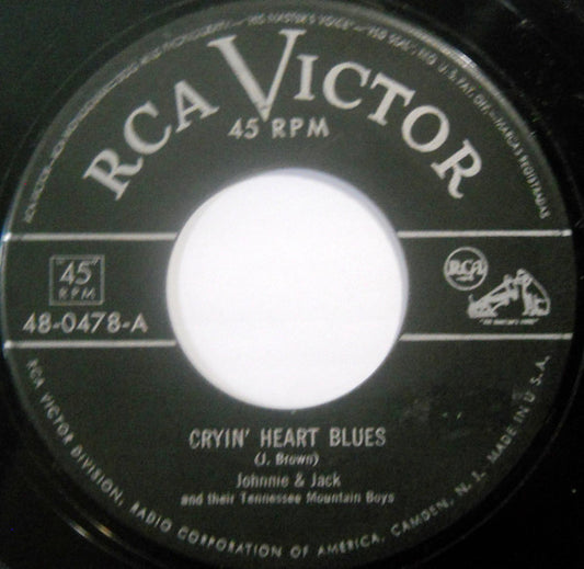 Johnnie And Jack And   The Tennessee Mountain Boys : Cryin' Heart  Blues (7", Single, Ind)