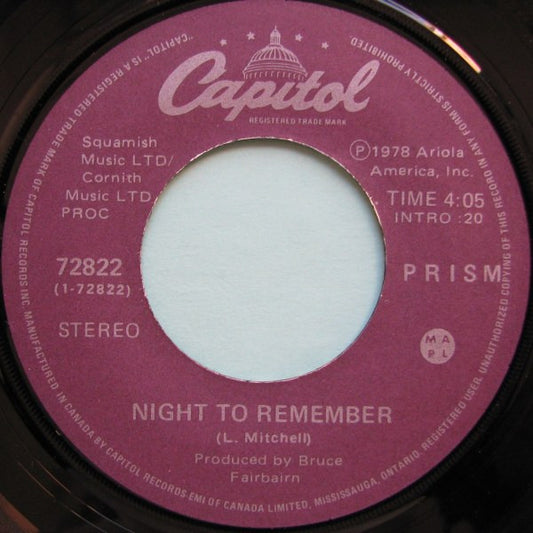 Prism (7) : Night To Remember / N-N-N-No! (7", Single)