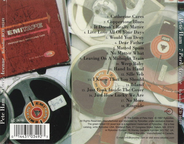 Pete Ham : 7 Park Avenue (CD, Album)