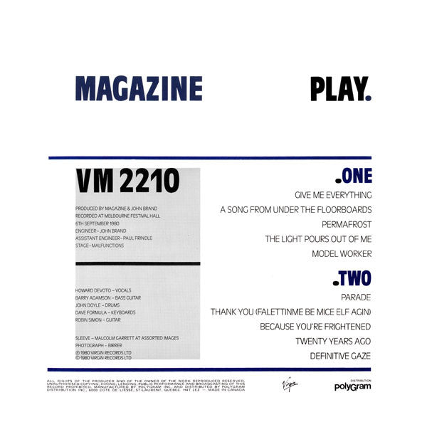 Magazine : Play (LP, Album)