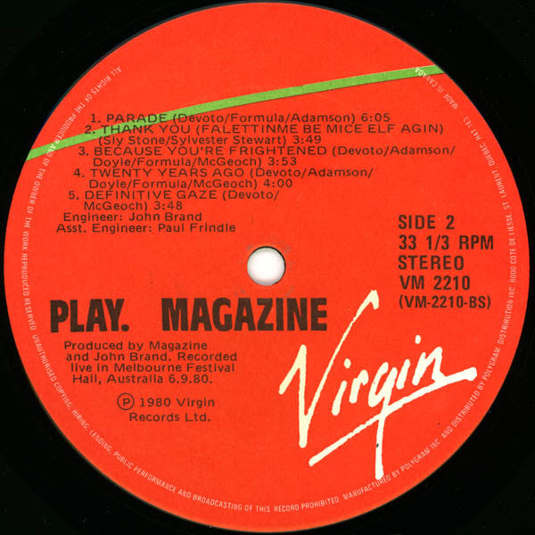 Magazine : Play (LP, Album)
