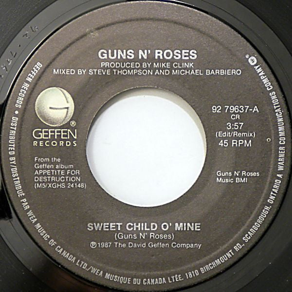 Guns N' Roses : Sweet Child O' Mine (7", Single)