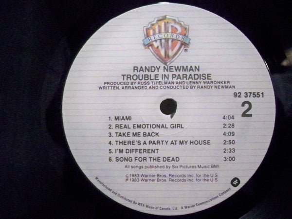 Randy Newman : Trouble In Paradise (LP, Album)