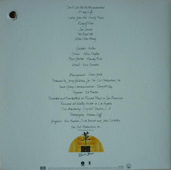 The Eric Burdon Band* : Sun Secrets (LP, Album)