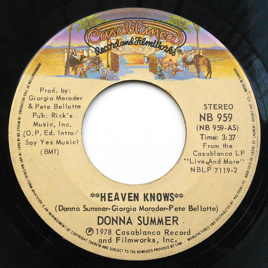 Donna Summer : Heaven Knows (7", Single)