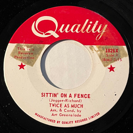 Twice As Much : Sittin' On A Fence / Baby I Want You (7", Single)