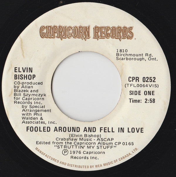 Elvin Bishop : Fooled Around And Fell In Love (7", Single)