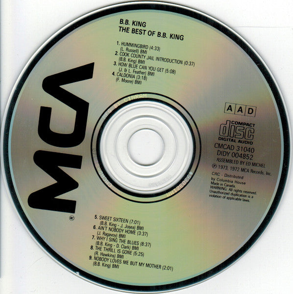 B.B. King : The Best Of B.B. King (CD, Comp, Club, CRC)