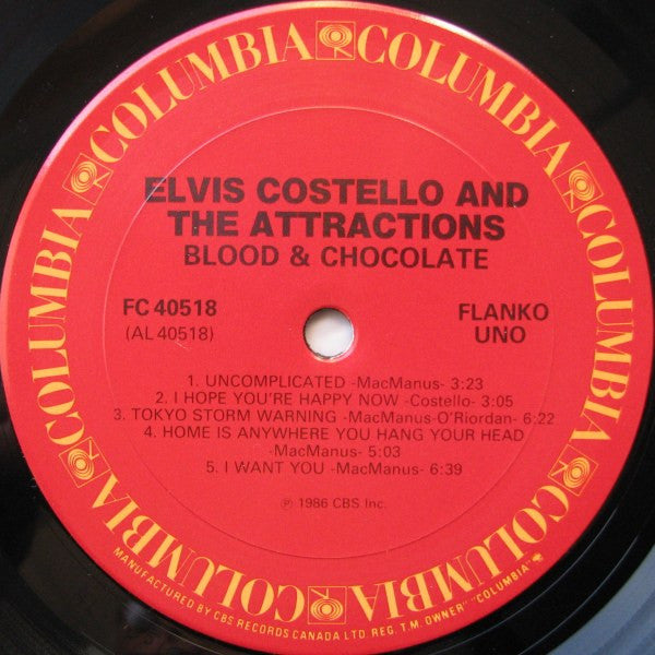 Elvis Costello And The Attractions* : Blood & Chocolate (LP, Album)