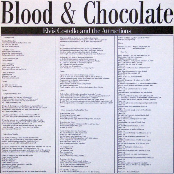 Elvis Costello And The Attractions* : Blood & Chocolate (LP, Album)