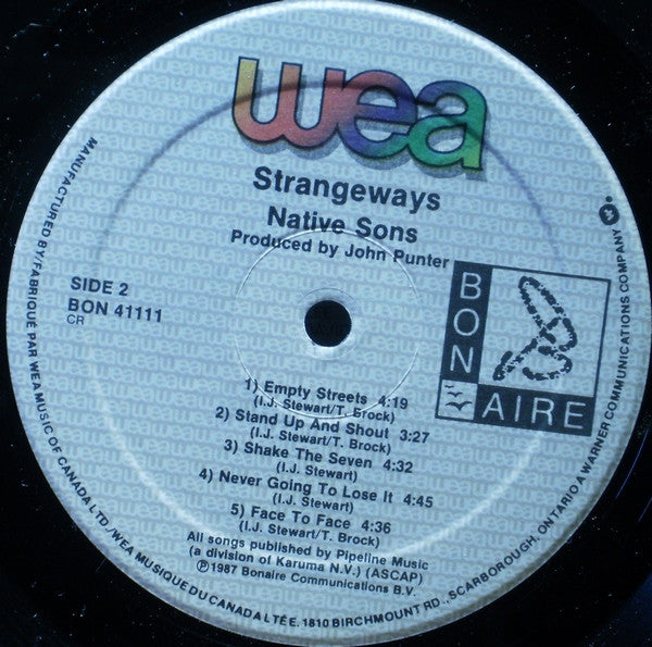 Strangeways (2) : Native Sons (LP, Album)