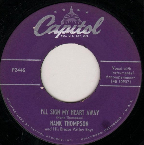 Hank Thompson And His Brazos Valley Boys : Rub-A-Dub-Dub (7", Single)