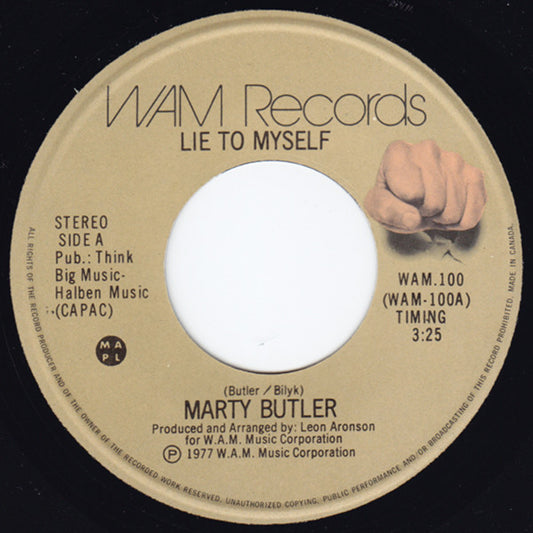 Marty Butler : Lie To Myself (7", Single)