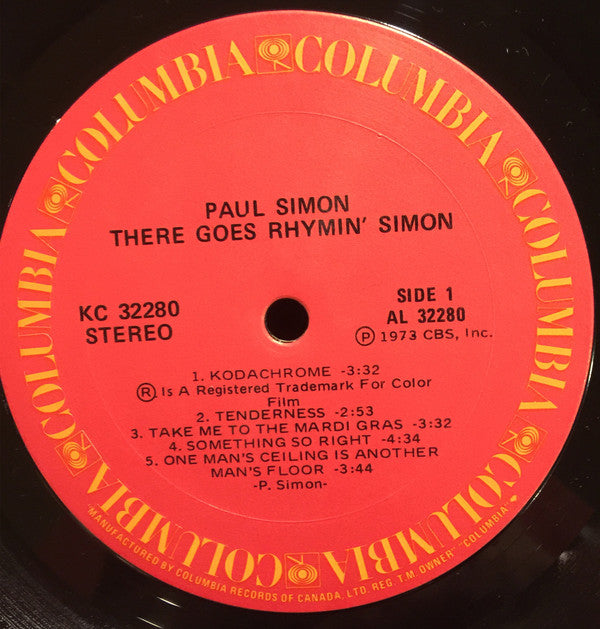 Paul Simon : There Goes Rhymin' Simon (LP, Album, Gat)