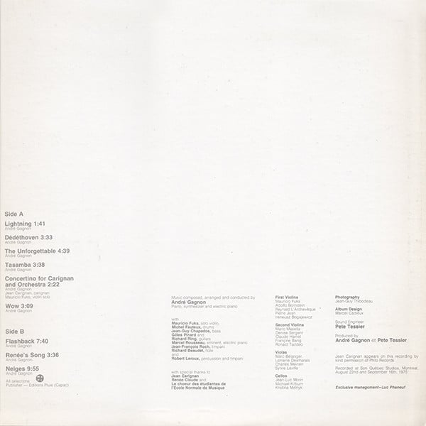 André Gagnon : Neiges (LP, Album, Gat)