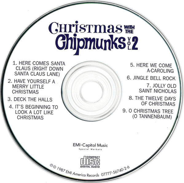 The Chipmunks With David Seville : Christmas With The Chipmunks Vol. 2 (CD, Album, Comp, RE, DID)