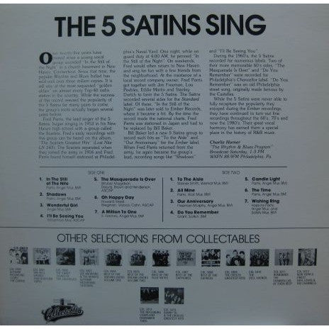 The Five Satins : Sing Their Greatest Hits (LP, Comp)