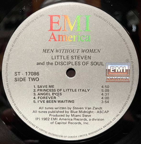 Little Steven And The Disciples Of Soul : Men Without Women (LP, Album)
