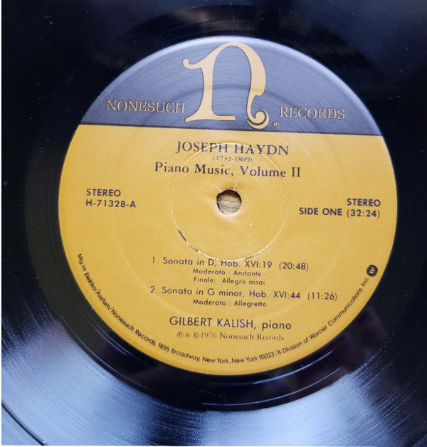 Joseph Haydn - Gilbert Kalish : Piano Music, Volume II (Sonatas, Hob. XVI: Nos. 19, 44, 37 / Variations In F Minor, Hob. XVII:6) (LP)