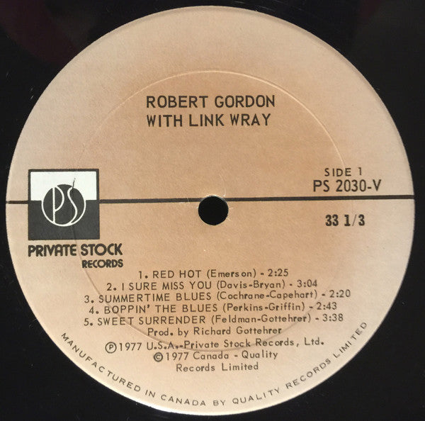 Robert Gordon (2) With Link Wray : Robert Gordon With Link Wray (LP, Album)