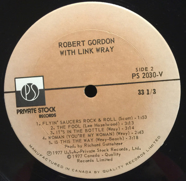 Robert Gordon (2) With Link Wray : Robert Gordon With Link Wray (LP, Album)