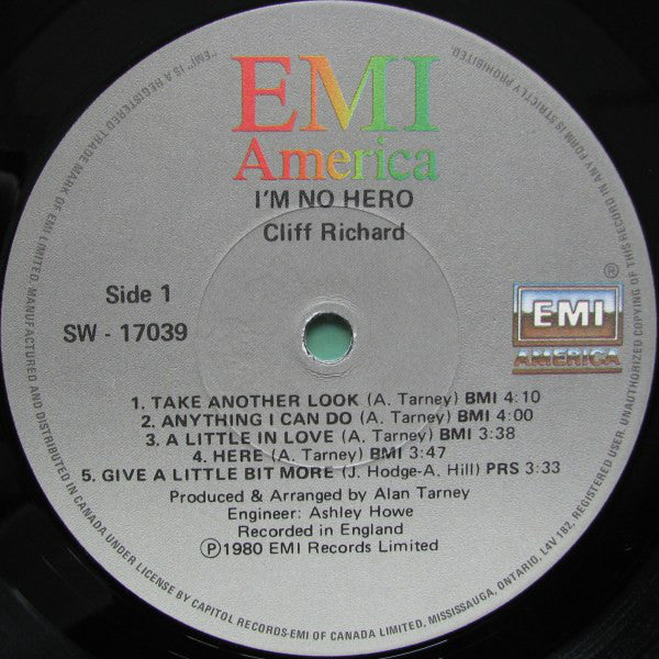 Cliff Richard : I'm No Hero (LP, Album)