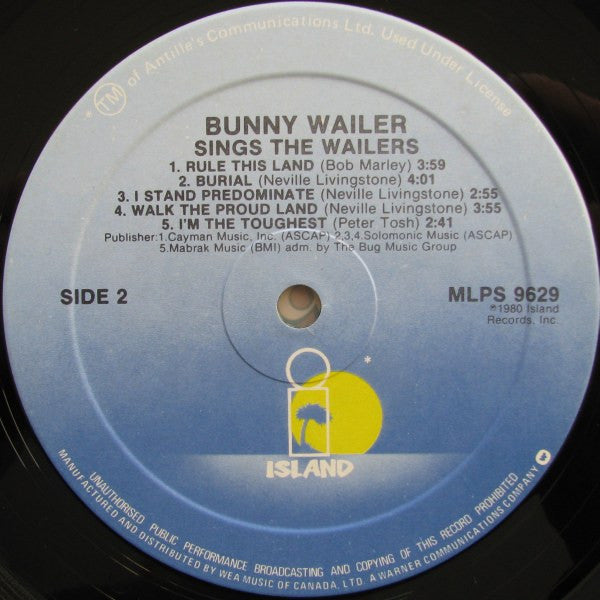 Bunny Wailer : Sings The Wailers (LP, Album)