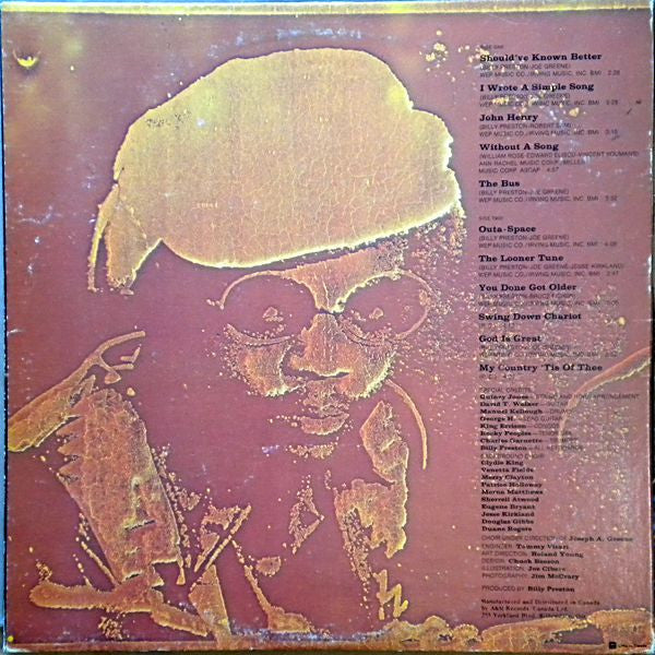 Billy Preston : I Wrote A Simple Song (LP, Album, Gat)