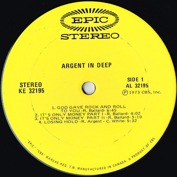 Argent : In Deep (LP, Album, Gat)