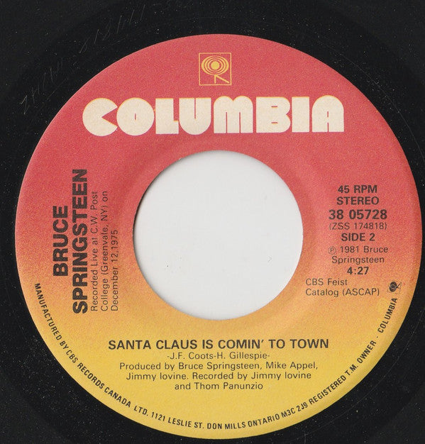 Bruce Springsteen : My Hometown (7", Single)