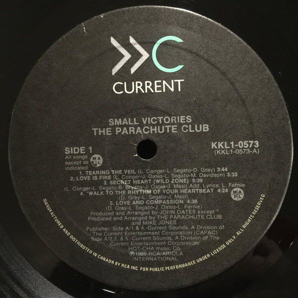 The Parachute Club : Small Victories (LP, Album)