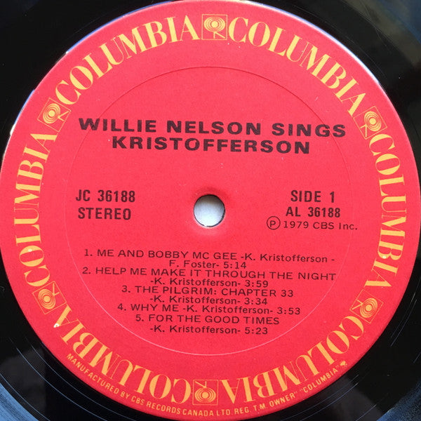 Willie Nelson : Willie Nelson Sings Kristofferson (LP, Album)