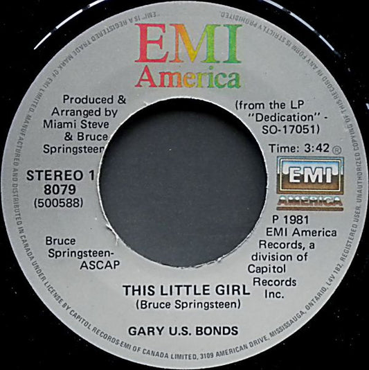 Gary U.S. Bonds : This Little Girl (7", Single)