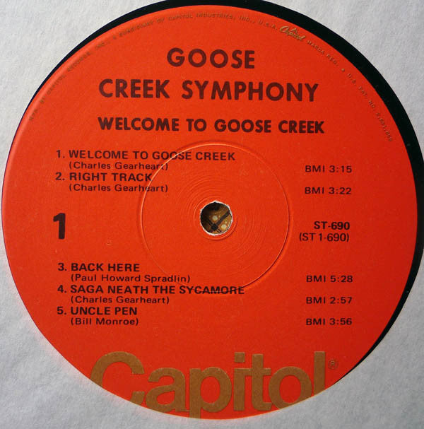 Goose Creek Symphony : Welcome To Goose Creek (LP, RE, Win)